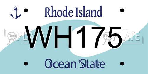 WH175 Rhode Island License Plate
