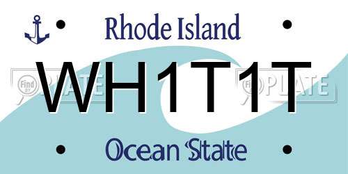 WH1T1T Rhode Island License Plate