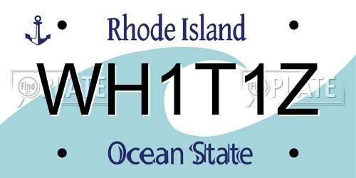 WH1T1Z Rhode Island License Plate