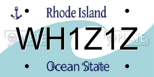 WH1Z1Z Rhode Island License Plate