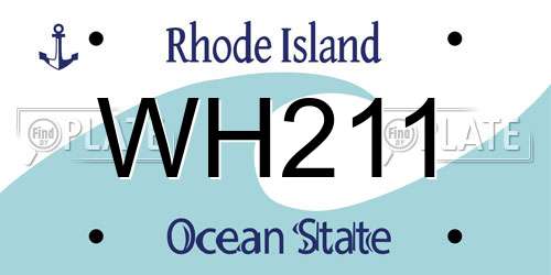 WH211 Rhode Island License Plate