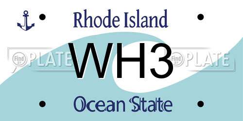 WH3 Rhode Island License Plate