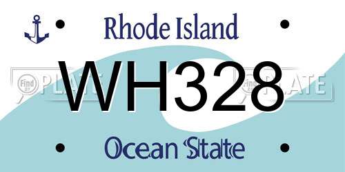 WH328 Rhode Island License Plate