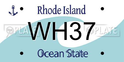 WH37 Rhode Island License Plate