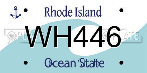 WH446 Rhode Island License Plate