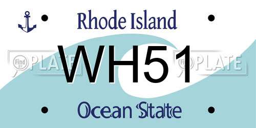 WH51 Rhode Island License Plate