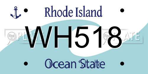 WH518 Rhode Island License Plate