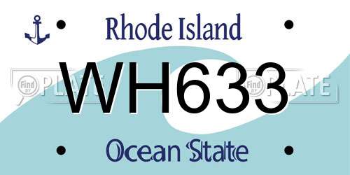 WH633 Rhode Island License Plate
