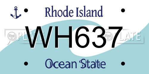 WH637 Rhode Island License Plate