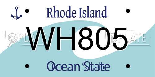 WH805 Rhode Island License Plate
