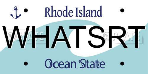 WHATSRT Rhode Island License Plate