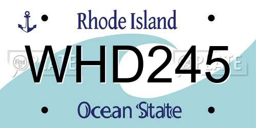 WHD245 Rhode Island License Plate