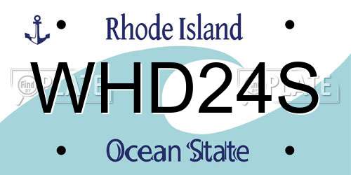 WHD24S Rhode Island License Plate