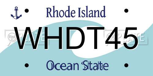 WHDT45 Rhode Island License Plate