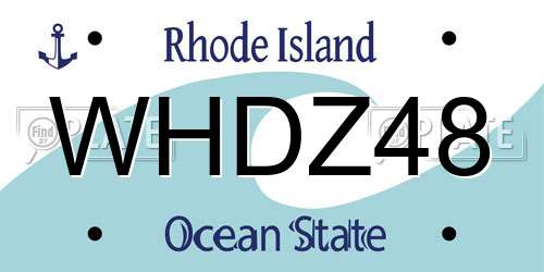 WHDZ48 Rhode Island License Plate