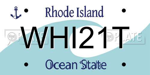 WHI21T Rhode Island License Plate