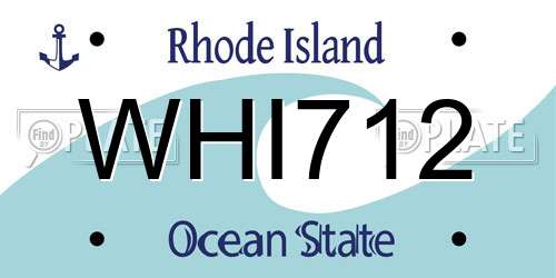 WHI712 Rhode Island License Plate