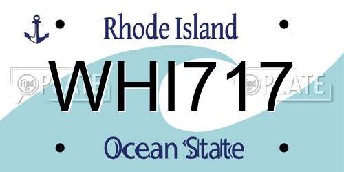 WHI717 Rhode Island License Plate