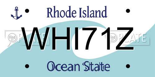 WHI71Z Rhode Island License Plate
