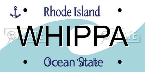 WHIPPA Rhode Island License Plate