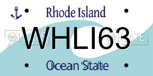 WHLI63 Rhode Island License Plate