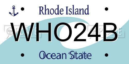 WHO24B Rhode Island License Plate