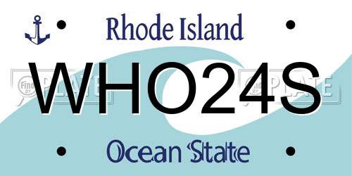WHO24S Rhode Island License Plate