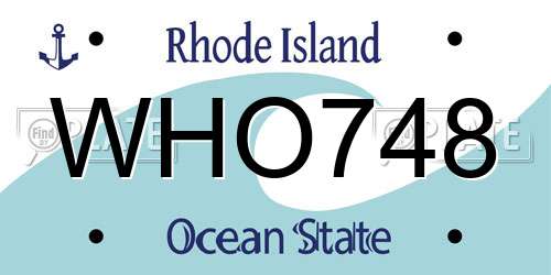 WHO748 Rhode Island License Plate