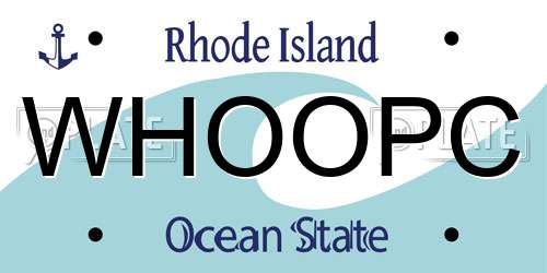 WHOOPC Rhode Island License Plate