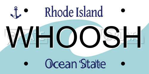 WHOOSH Rhode Island License Plate