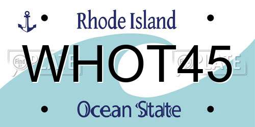 WHOT45 Rhode Island License Plate
