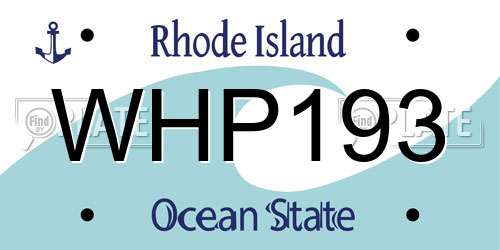 WHP193 Rhode Island License Plate