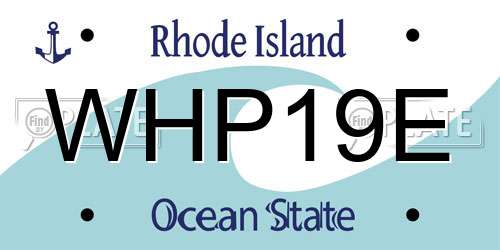 WHP19E Rhode Island License Plate