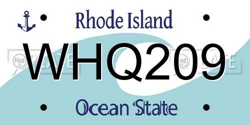 WHQ209 Rhode Island License Plate