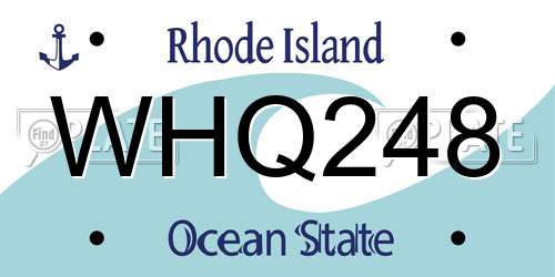 WHQ248 Rhode Island License Plate