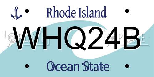 WHQ24B Rhode Island License Plate