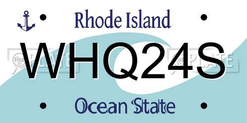 WHQ24S Rhode Island License Plate