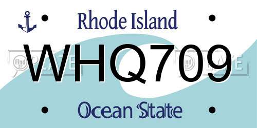 WHQ709 Rhode Island License Plate