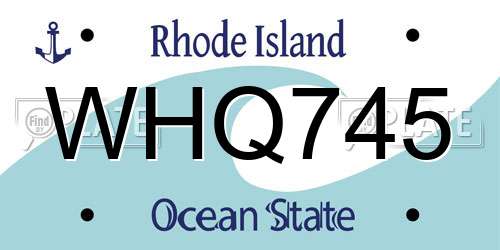 WHQ745 Rhode Island License Plate