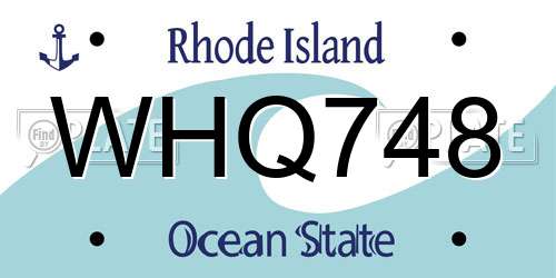 WHQ748 Rhode Island License Plate