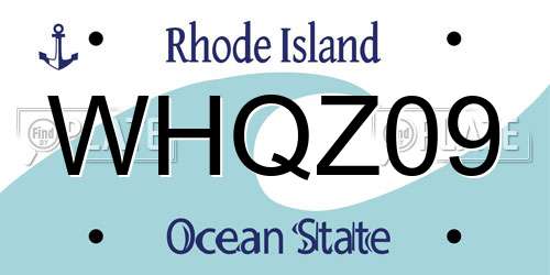WHQZ09 Rhode Island License Plate