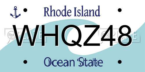 WHQZ48 Rhode Island License Plate
