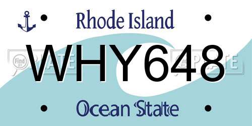 WHY648 Rhode Island License Plate