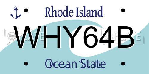 WHY64B Rhode Island License Plate
