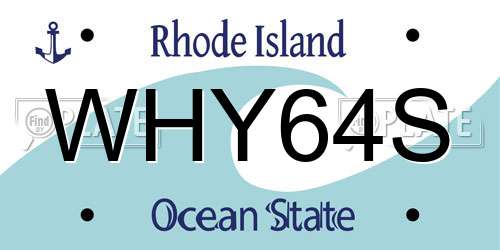 WHY64S Rhode Island License Plate