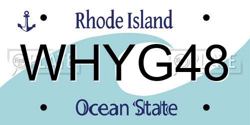 WHYG48 Rhode Island License Plate