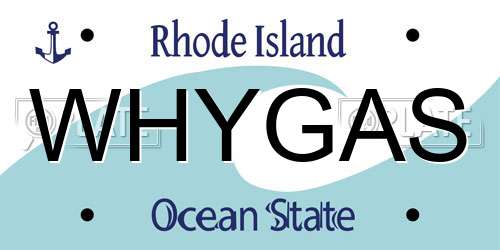 WHYGAS Rhode Island License Plate