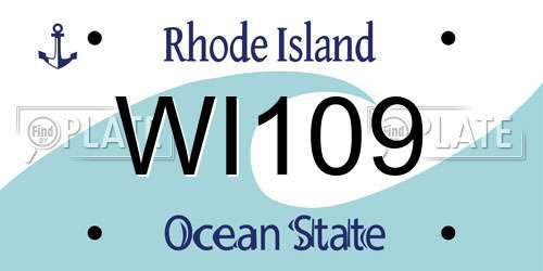 WI109 Rhode Island License Plate
