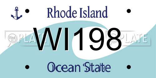 WI198 Rhode Island License Plate
