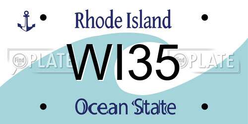 WI35 Rhode Island License Plate